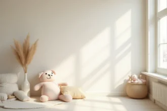 papier peint clair et lumineux dans une chambre sombre