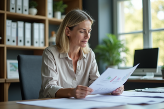 Femme en urbanisme dans un bureau moderne