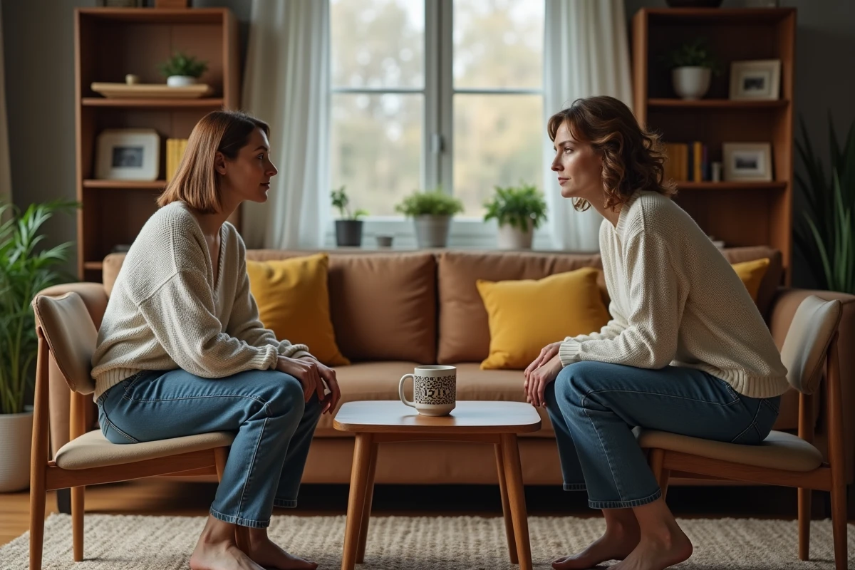 Deux femmes assises autour d