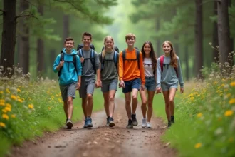 Activités de loisirs en pleine nature avec famille et amis