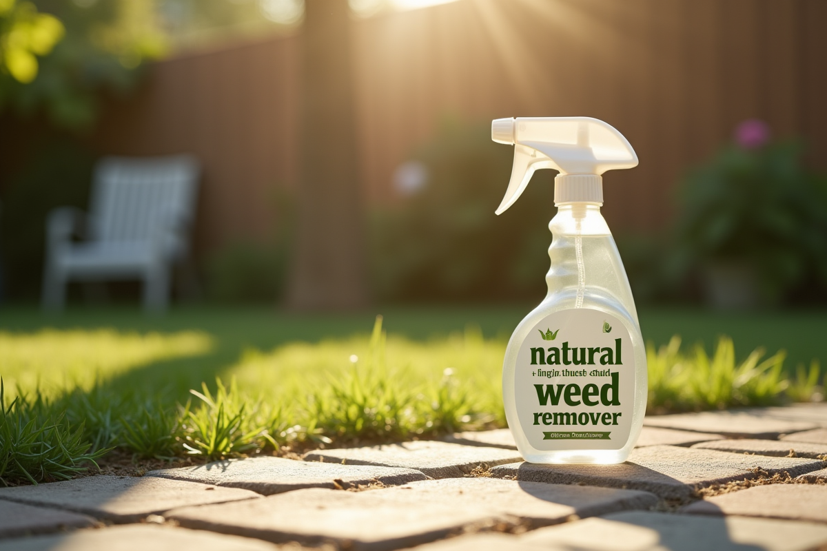 Flacon de spray naturel pour éliminer les mauvaises herbes au soleil